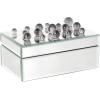 imageDeco 79 Metal Decorative Jewelry Box Jewelry Organizer with Crystal Accents Jewelry Holder 8quot x 4quot x 3quot SilverSilver