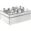 imageDeco 79 Metal Decorative Jewelry Box Jewelry Organizer with Crystal Accents Jewelry Holder 8quot x 4quot x 3quot SilverSilver