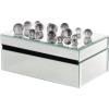 imageDeco 79 Metal Decorative Jewelry Box Jewelry Organizer with Crystal Accents Jewelry Holder 8quot x 4quot x 3quot SilverSilver