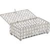 imageDeco 79 Metal Decorative Jewelry Box Jewelry Organizer with Crystal Accents Jewelry Holder 8quot x 4quot x 3quot SilverSilver