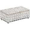 imageDeco 79 Metal Decorative Jewelry Box Jewelry Organizer with Crystal Accents Jewelry Holder 8quot x 4quot x 3quot SilverSilver