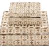 imageDeco 79 Mother of Pearl Shell Decorative Box Mosaic Storage Decorative Keepsake Boxes with Taupe Accents Set of 2 Storage Boxes 12quot 8quotW BeigeBeige