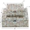 imageDeco 79 Mother of Pearl Shell Decorative Box Mosaic Storage Decorative Keepsake Boxes with Taupe Accents Set of 2 Storage Boxes 12quot 8quotW BeigeBeige