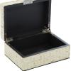 imageDeco 79 Mother of Pearl Shell Decorative Box Mosaic Storage Decorative Keepsake Boxes with Taupe Accents Set of 2 Storage Boxes 12quot 8quotW BeigeBeige