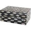 imageDeco 79 Mother of Pearl Shell Decorative Box Mosaic Storage Decorative Keepsake Boxes with Taupe Accents Set of 2 Storage Boxes 12quot 8quotW BeigeBlack