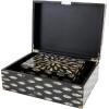 imageDeco 79 Mother of Pearl Shell Decorative Box Mosaic Storage Decorative Keepsake Boxes with Taupe Accents Set of 2 Storage Boxes 12quot 8quotW BeigeBlack