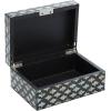 imageDeco 79 Mother of Pearl Shell Decorative Box Mosaic Storage Decorative Keepsake Boxes with Taupe Accents Set of 2 Storage Boxes 12quot 8quotW BeigeBlack