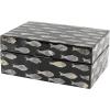 imageDeco 79 Mother of Pearl Shell Decorative Box Mosaic Storage Decorative Keepsake Boxes with Taupe Accents Set of 2 Storage Boxes 12quot 8quotW BeigeBlack