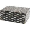 imageDeco 79 Mother of Pearl Shell Decorative Box Mosaic Storage Decorative Keepsake Boxes with Taupe Accents Set of 2 Storage Boxes 12quot 8quotW BeigeBlack