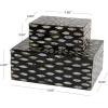 imageDeco 79 Mother of Pearl Shell Decorative Box Mosaic Storage Decorative Keepsake Boxes with Taupe Accents Set of 2 Storage Boxes 12quot 8quotW BeigeBlack