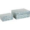 imageDeco 79 Mother of Pearl Shell Decorative Box Mosaic Storage Decorative Keepsake Boxes with Taupe Accents Set of 2 Storage Boxes 12quot 8quotW BeigeBlue