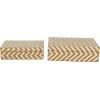 imageDeco 79 Mother of Pearl Shell Decorative Box Mosaic Storage Decorative Keepsake Boxes with Taupe Accents Set of 2 Storage Boxes 12quot 8quotW BeigeBrown