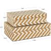 imageDeco 79 Mother of Pearl Shell Decorative Box Mosaic Storage Decorative Keepsake Boxes with Taupe Accents Set of 2 Storage Boxes 12quot 8quotW BeigeBrown