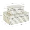 imageDeco 79 Mother of Pearl Shell Decorative Box Mosaic Storage Decorative Keepsake Boxes with Taupe Accents Set of 2 Storage Boxes 12quot 8quotW BeigeCream