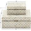 imageDeco 79 Mother of Pearl Shell Decorative Box Mosaic Storage Decorative Keepsake Boxes with Taupe Accents Set of 2 Storage Boxes 12quot 8quotW BeigeCream