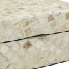 imageDeco 79 Mother of Pearl Shell Decorative Box Mosaic Storage Decorative Keepsake Boxes with Taupe Accents Set of 2 Storage Boxes 12quot 8quotW BeigeCream