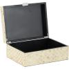 imageDeco 79 Mother of Pearl Shell Decorative Box Mosaic Storage Decorative Keepsake Boxes with Taupe Accents Set of 2 Storage Boxes 12quot 8quotW BeigeCream