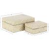 imageDeco 79 Mother of Pearl Shell Decorative Box Mosaic Storage Decorative Keepsake Boxes with Taupe Accents Set of 2 Storage Boxes 12quot 8quotW BeigeCream