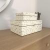 imageDeco 79 Mother of Pearl Shell Decorative Box Mosaic Storage Decorative Keepsake Boxes with Taupe Accents Set of 2 Storage Boxes 12quot 8quotW BeigeCream