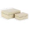 imageDeco 79 Mother of Pearl Shell Decorative Box Mosaic Storage Decorative Keepsake Boxes with Taupe Accents Set of 2 Storage Boxes 12quot 8quotW BeigeCream