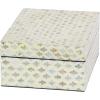imageDeco 79 Mother of Pearl Shell Decorative Box Mosaic Storage Decorative Keepsake Boxes with Taupe Accents Set of 2 Storage Boxes 12quot 8quotW BeigeCream