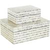 imageDeco 79 Mother of Pearl Shell Decorative Box Mosaic Storage Decorative Keepsake Boxes with Taupe Accents Set of 2 Storage Boxes 12quot 8quotW BeigeCream