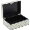 imageDeco 79 Mother of Pearl Shell Decorative Box Mosaic Storage Decorative Keepsake Boxes with Taupe Accents Set of 2 Storage Boxes 12quot 8quotW BeigeCream