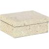 imageDeco 79 Mother of Pearl Shell Decorative Box Mosaic Storage Decorative Keepsake Boxes with Taupe Accents Set of 2 Storage Boxes 12quot 8quotW BeigeCream