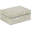 imageDeco 79 Mother of Pearl Shell Decorative Box Mosaic Storage Decorative Keepsake Boxes with Taupe Accents Set of 2 Storage Boxes 12quot 8quotW BeigeCream
