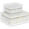 imageDeco 79 Mother of Pearl Shell Decorative Box Mosaic Storage Decorative Keepsake Boxes with Taupe Accents Set of 2 Storage Boxes 12quot 8quotW BeigeLight Blue