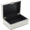 imageDeco 79 Mother of Pearl Shell Decorative Box Mosaic Storage Decorative Keepsake Boxes with Taupe Accents Set of 2 Storage Boxes 12quot 8quotW BeigeLight Blue