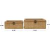 imageDeco 79 Wood Decorative Box Decorative Keepsake Boxes with Lid Set of 2 Storage Boxes 10quot 7quotW BrownBrown