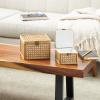 imageDeco 79 Wood Decorative Box Decorative Keepsake Boxes with Lid Set of 2 Storage Boxes 10quot 7quotW BrownBrown