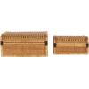 imageDeco 79 Wood Decorative Box Decorative Keepsake Boxes with Lid Set of 2 Storage Boxes 10quot 7quotW BrownBrown