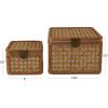 imageDeco 79 Wood Decorative Box Decorative Keepsake Boxes with Lid Set of 2 Storage Boxes 10quot 7quotW BrownBrown