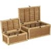 imageDeco 79 Wood Decorative Box Decorative Keepsake Boxes with Lid Set of 2 Storage Boxes 10quot 7quotW BrownBrown