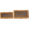 imageDeco 79 Wood Decorative Box Decorative Keepsake Boxes with Lid Set of 2 Storage Boxes 10quot 7quotW BrownBrown