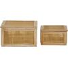 imageDeco 79 Wood Decorative Box Decorative Keepsake Boxes with Lid Set of 2 Storage Boxes 10quot 7quotW BrownBrown