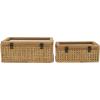 imageDeco 79 Wood Decorative Box Decorative Keepsake Boxes with Lid Set of 2 Storage Boxes 10quot 7quotW BrownBrown