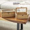 imageDeco 79 Wood Decorative Box Decorative Keepsake Boxes with Lid Set of 2 Storage Boxes 10quot 7quotW BrownBrown