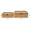 imageDeco 79 Wood Decorative Box Decorative Keepsake Boxes with Lid Set of 2 Storage Boxes 10quot 7quotW BrownBrown