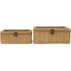 imageDeco 79 Wood Decorative Box Decorative Keepsake Boxes with Lid Set of 2 Storage Boxes 10quot 7quotW BrownBrown