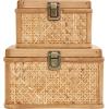 imageDeco 79 Wood Decorative Box Decorative Keepsake Boxes with Lid Set of 2 Storage Boxes 10quot 7quotW BrownBrown