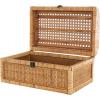 imageDeco 79 Wood Decorative Box Decorative Keepsake Boxes with Lid Set of 2 Storage Boxes 10quot 7quotW BrownBrown