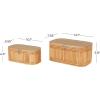 imageDeco 79 Wood Decorative Box Decorative Keepsake Boxes with Lid Set of 2 Storage Boxes 10quot 7quotW BrownBrown