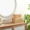 imageDeco 79 Wood Decorative Box Decorative Keepsake Boxes with Lid Set of 2 Storage Boxes 10quot 7quotW BrownBrown