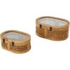 imageDeco 79 Wood Decorative Box Decorative Keepsake Boxes with Lid Set of 2 Storage Boxes 10quot 7quotW BrownBrown