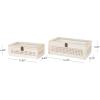 imageDeco 79 Wood Decorative Box Decorative Keepsake Boxes with Lid Set of 2 Storage Boxes 10quot 7quotW BrownCream
