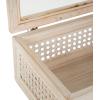 imageDeco 79 Wood Decorative Box Decorative Keepsake Boxes with Lid Set of 2 Storage Boxes 10quot 7quotW BrownCream