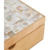 imageDeco 79 Wood Decorative Box Decorative Keepsake Boxes with Lid Set of 2 Storage Boxes 10quot 7quotW BrownLight Brown